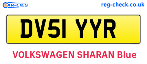 DV51YYR are the vehicle registration plates.