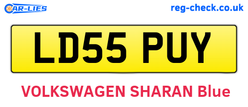 LD55PUY are the vehicle registration plates.