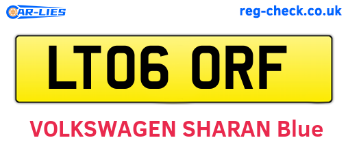 LT06ORF are the vehicle registration plates.