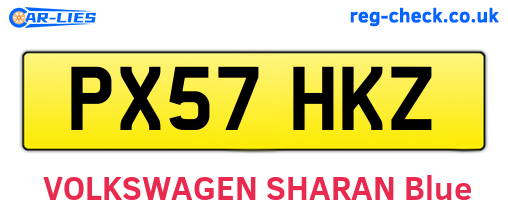 PX57HKZ are the vehicle registration plates.