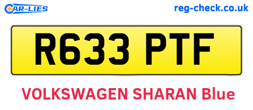 R633PTF are the vehicle registration plates.