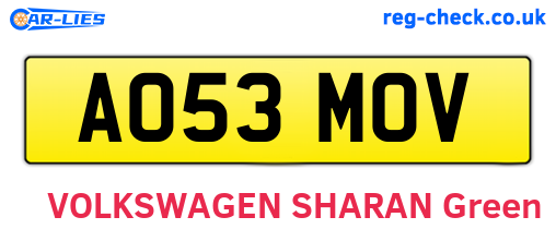 AO53MOV are the vehicle registration plates.