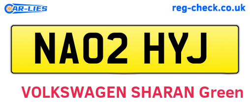 NA02HYJ are the vehicle registration plates.
