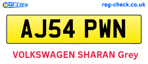 AJ54PWN are the vehicle registration plates.