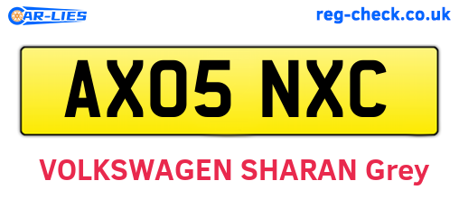 AX05NXC are the vehicle registration plates.