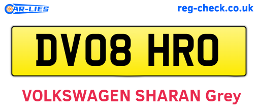 DV08HRO are the vehicle registration plates.