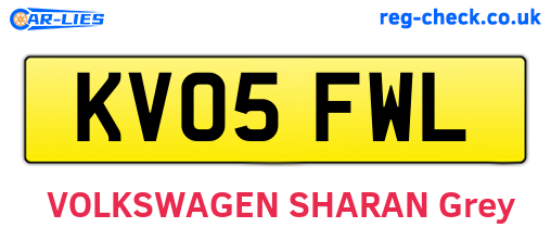 KV05FWL are the vehicle registration plates.