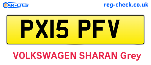 PX15PFV are the vehicle registration plates.