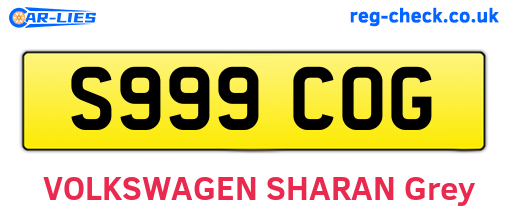 S999COG are the vehicle registration plates.