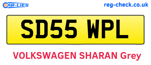 SD55WPL are the vehicle registration plates.