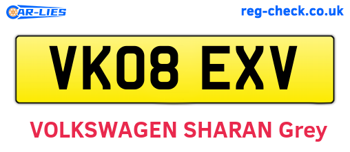 VK08EXV are the vehicle registration plates.