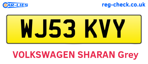 WJ53KVY are the vehicle registration plates.