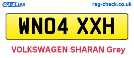 WN04XXH are the vehicle registration plates.