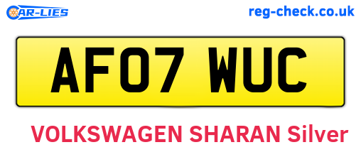 AF07WUC are the vehicle registration plates.