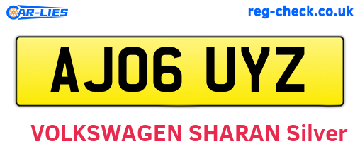 AJ06UYZ are the vehicle registration plates.
