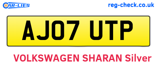 AJ07UTP are the vehicle registration plates.