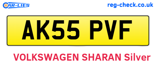 AK55PVF are the vehicle registration plates.