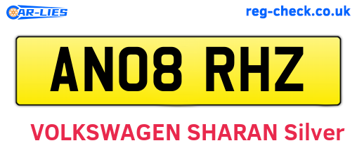 AN08RHZ are the vehicle registration plates.