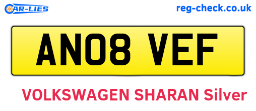 AN08VEF are the vehicle registration plates.