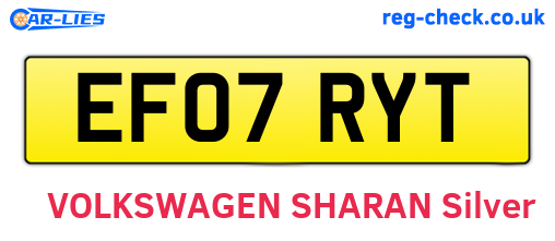 EF07RYT are the vehicle registration plates.