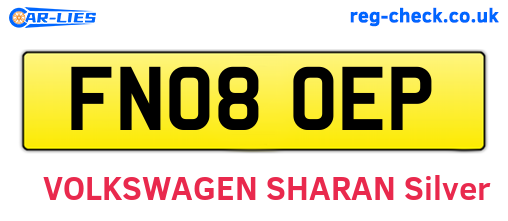 FN08OEP are the vehicle registration plates.