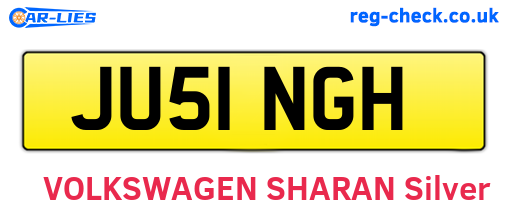 JU51NGH are the vehicle registration plates.