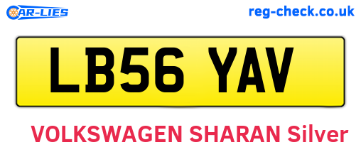 LB56YAV are the vehicle registration plates.