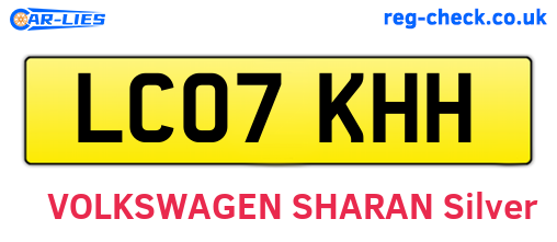 LC07KHH are the vehicle registration plates.