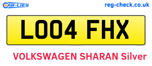 LO04FHX are the vehicle registration plates.