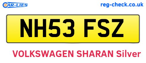 NH53FSZ are the vehicle registration plates.