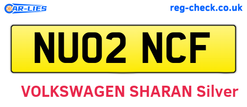 NU02NCF are the vehicle registration plates.