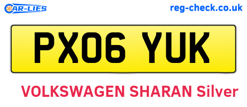 PX06YUK are the vehicle registration plates.