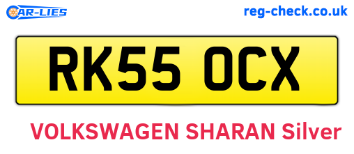 RK55OCX are the vehicle registration plates.
