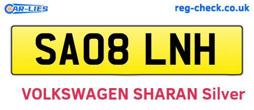 SA08LNH are the vehicle registration plates.