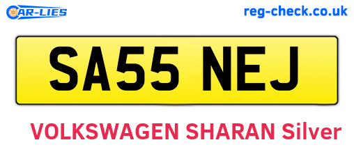 SA55NEJ are the vehicle registration plates.