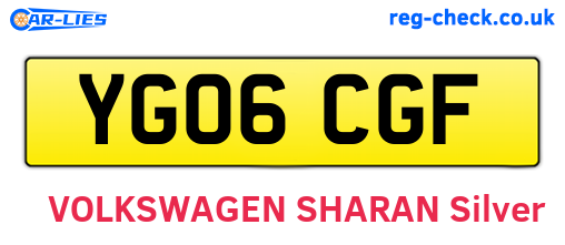 YG06CGF are the vehicle registration plates.