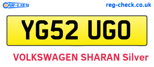 YG52UGO are the vehicle registration plates.