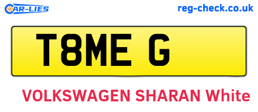 T8MEG are the vehicle registration plates.