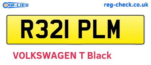 R321PLM are the vehicle registration plates.