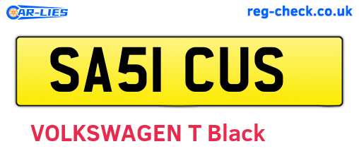 SA51CUS are the vehicle registration plates.