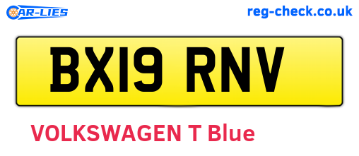 BX19RNV are the vehicle registration plates.