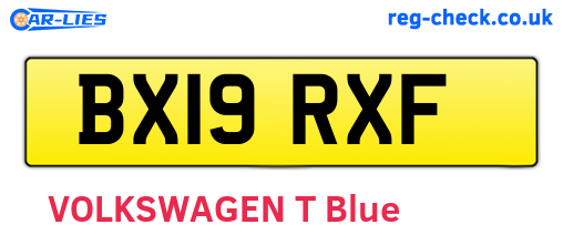 BX19RXF are the vehicle registration plates.