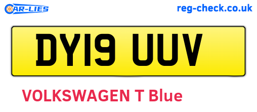 DY19UUV are the vehicle registration plates.