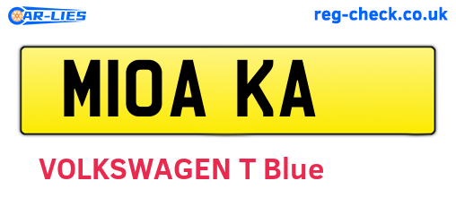 M10AKA are the vehicle registration plates.