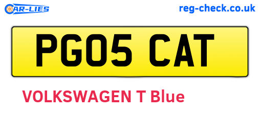 PG05CAT are the vehicle registration plates.