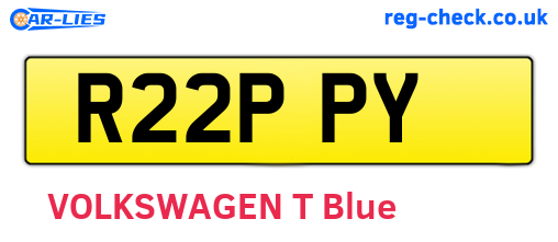 R22PPY are the vehicle registration plates.