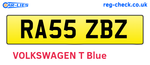 RA55ZBZ are the vehicle registration plates.