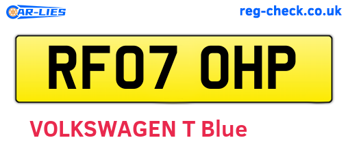 RF07OHP are the vehicle registration plates.