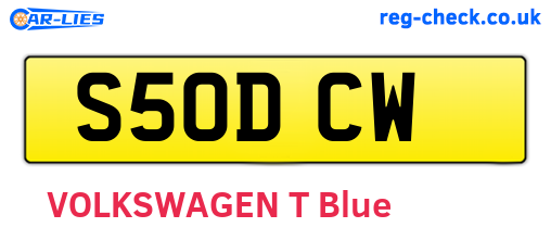 S50DCW are the vehicle registration plates.