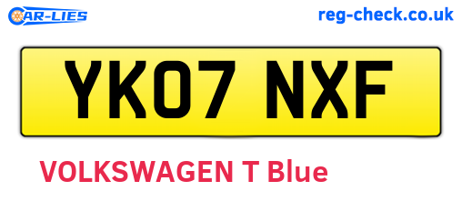 YK07NXF are the vehicle registration plates.